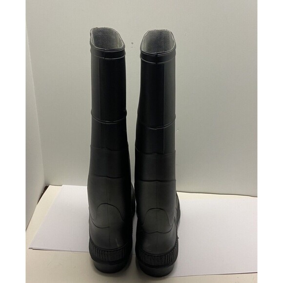 Unbranded Black Rubber Boots Size 6 Waterproof Unlined Mid Calf Work Boots - Picture 4 of 6